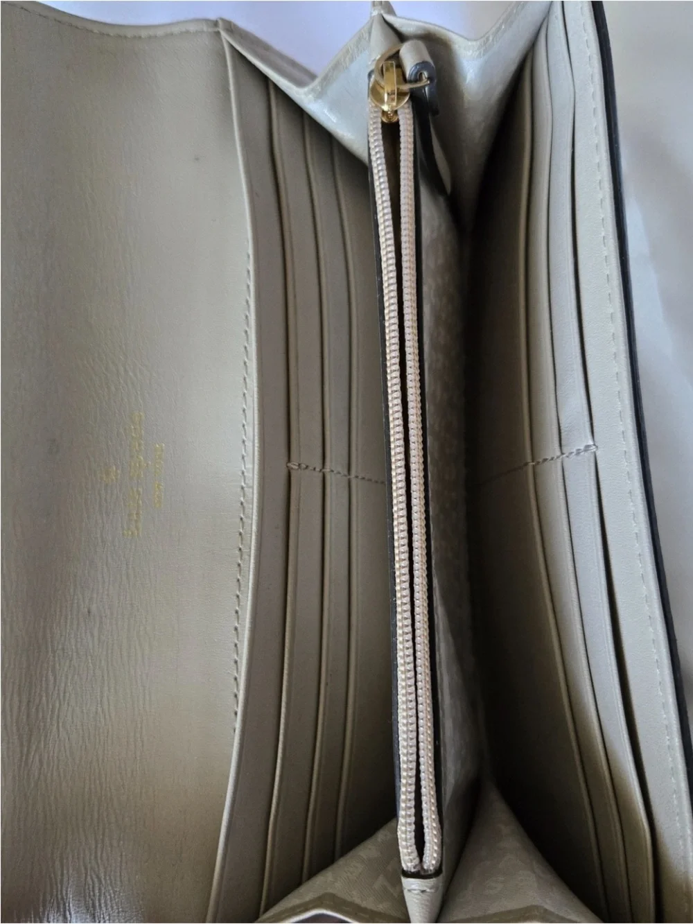 Kate Spade Thistle Continental Wallet Gray Suede Leather Medallion GUC